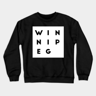 Winnipeg | White square, black letters | Canada Crewneck Sweatshirt